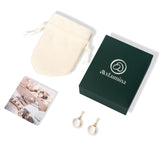 Glittering Button Pearl Earrings