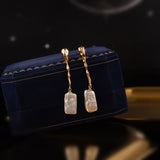 Elegant Baroque Pearl Drop Earrings with Bone