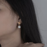 Golden Blossom Pearl Earrings