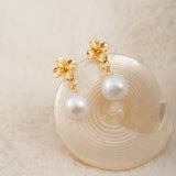 Golden Blossom Pearl Earrings